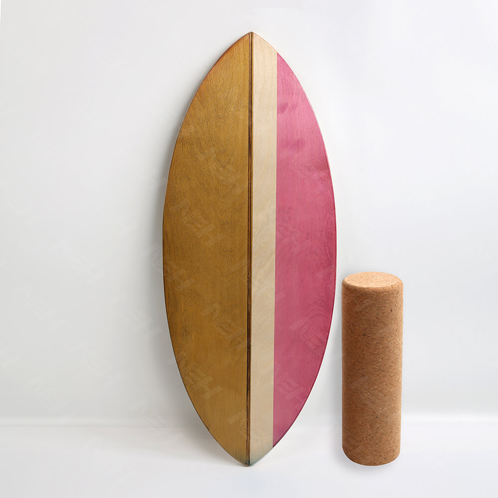 Balance Board pink und braun mit Rolle