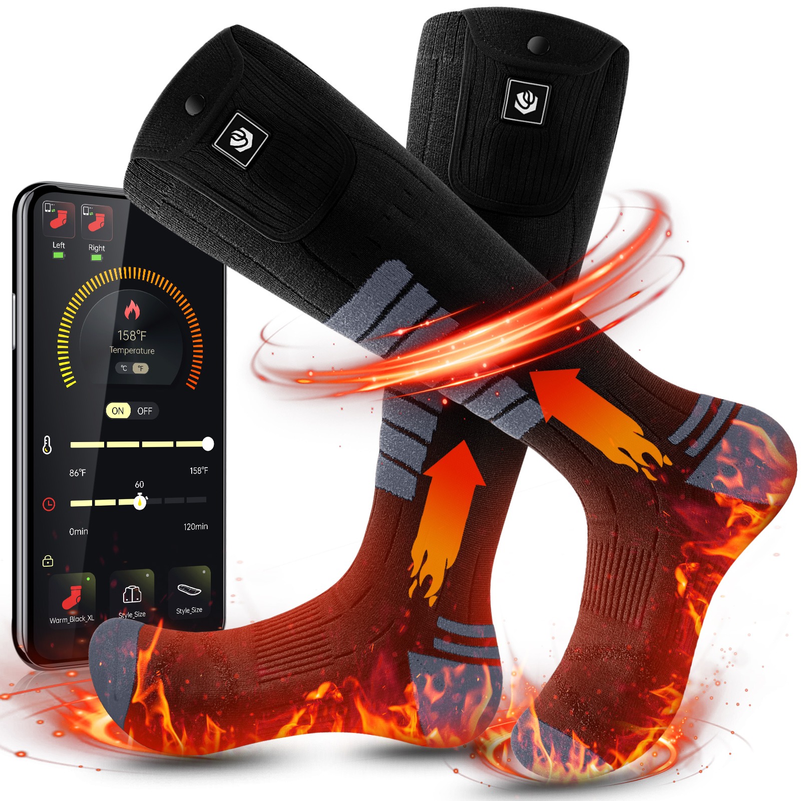 1 beheizbare Socken
